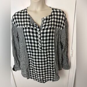 Jane & Delancey XL women’s Plaid button loose fit shirt #1663